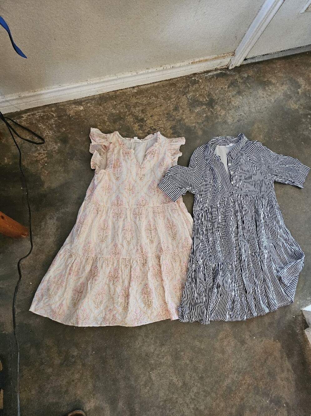 2 A Loves A Summer Girls Maxi Dresses Floral Embroidered & Striped Size L